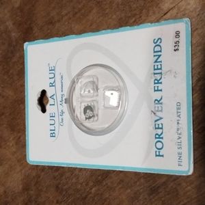 Blue La Rue Silver Plated Locket Charms Forever Friends Owl Elephant Giraffe